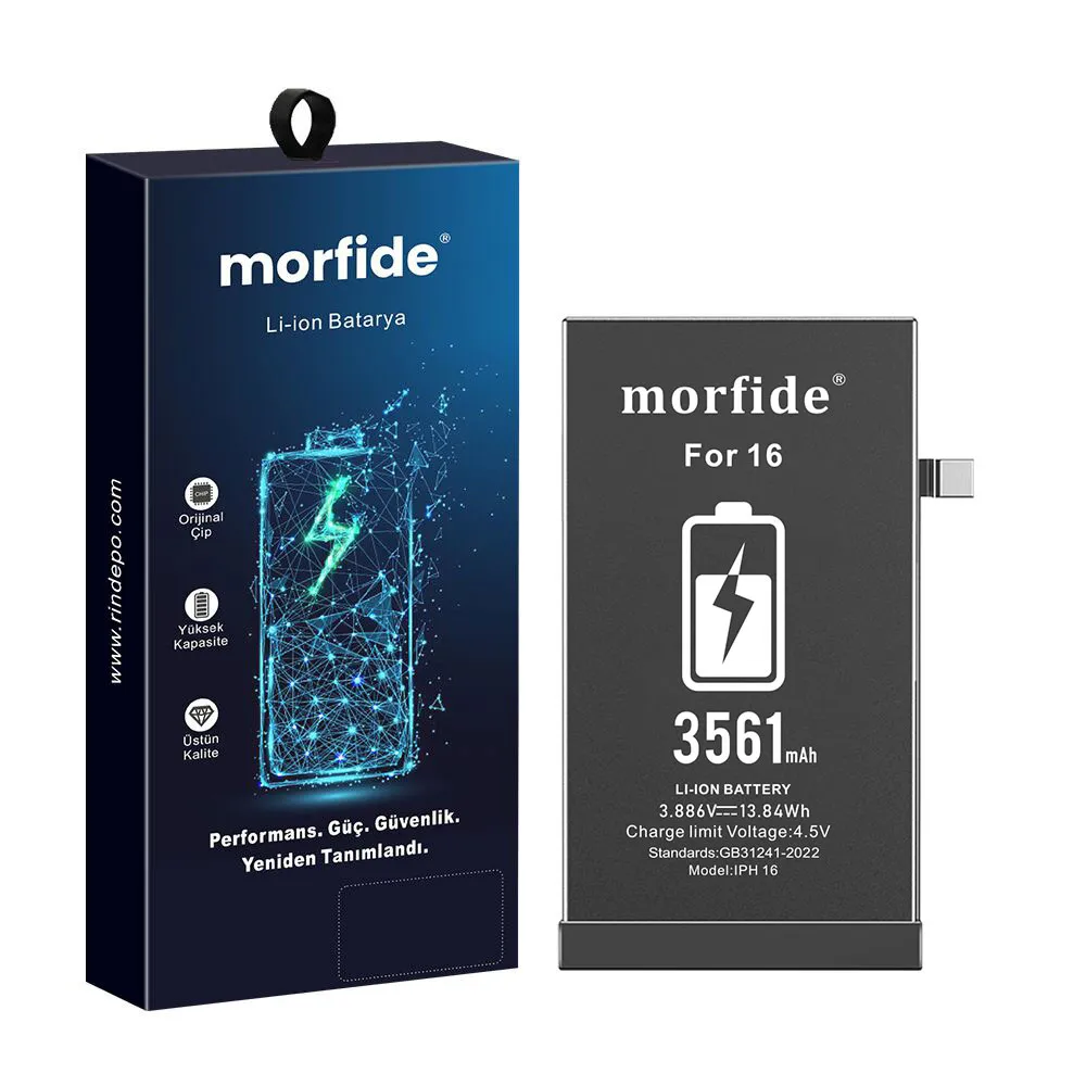 Apple iPhone 16 Uyumlu 3561mAh Yüksek Kapasiteli Batarya - Gelişmiş Akıllı Chip - Pil Sağlığı Destekli - Morfide M-Max