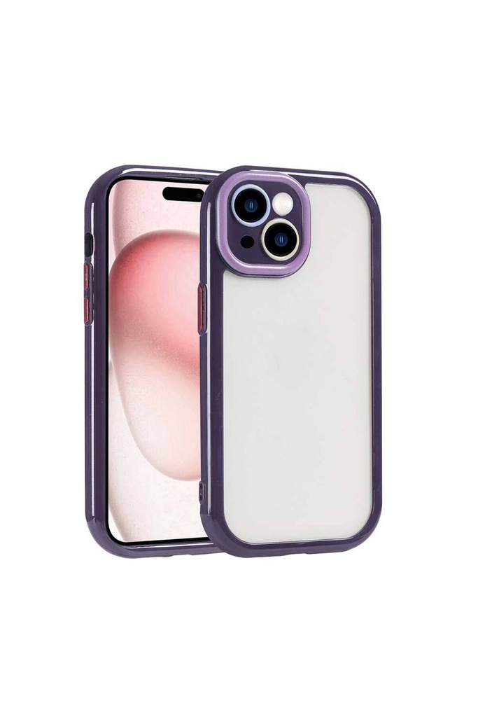Apple iPhone 15 Uyumlu Kılıf Kamera Korumalı Renkli Kenar ve Çerçeve Tasarımlı Zore Vitamin Kapak