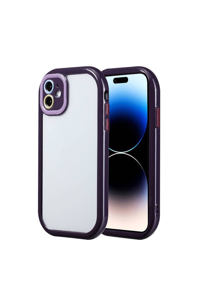 Apple iPhone 11 Uyumlu Kılıf Kamera Korumalı Renkli Kenar ve Çerçeve Tasarımlı Zore Vitamin Kapak