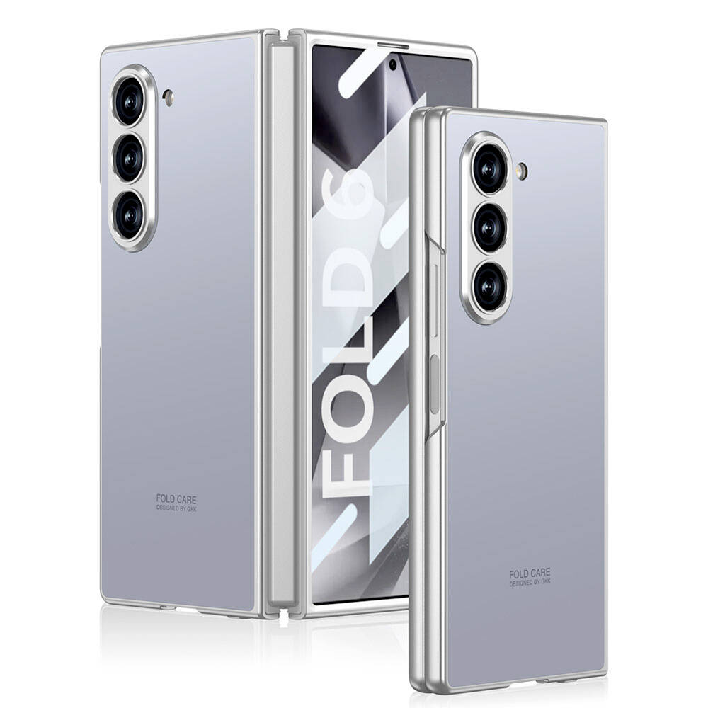 Samsung Galaxy Z Fold 6 Uyumlu Kılıf Titanyum Metal Tasarımlı Zore Kıpta Caz Kapak