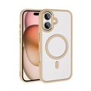 Apple iPhone 16 Uyumlu Kılıf Wireless Şarj Özellikli Zore Krom M-safe Silikon Kapak