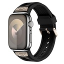 Apple Watch 44mm Uyumlu Kordon Zore KRD-117 Hava Alabilen Delikli Metal Süslemeli Desenli Silikon Kayış