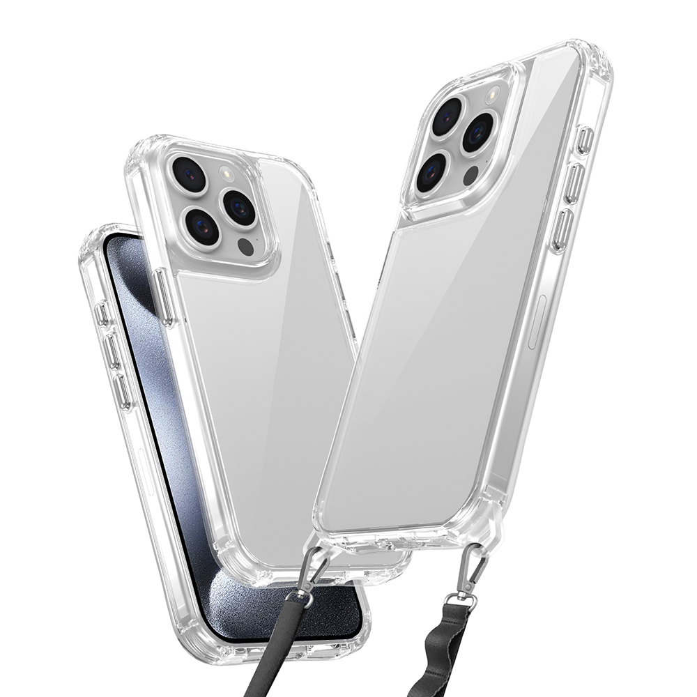 Apple iPhone 15 Pro Uyumlu Kılıf Airbagli Takılabilir Askı Aparatlı Zore Snap Silikon Kapak