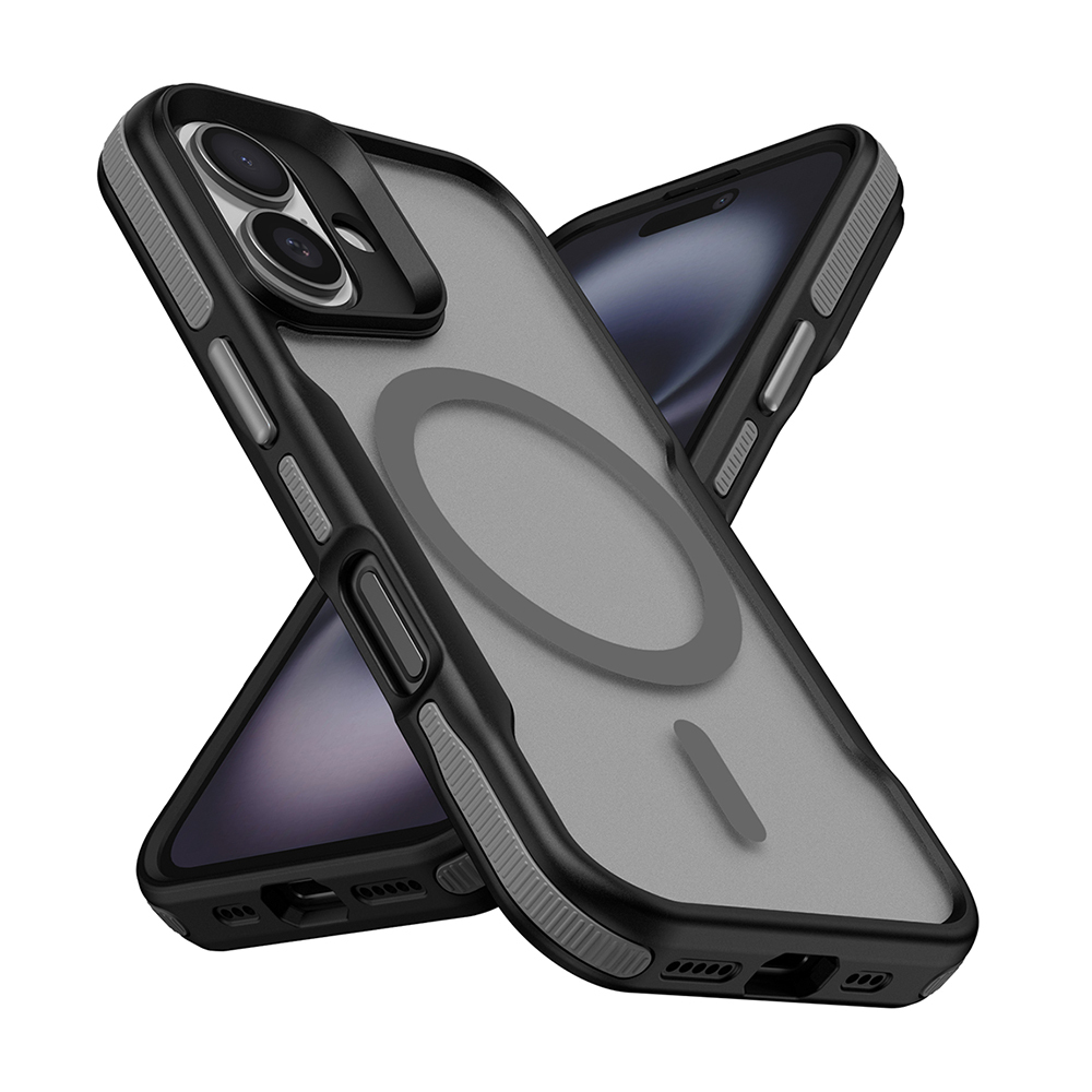 Apple iPhone 16 Uyumlu Kılıf M-safe Şarj Özellikli Renkli Kenar Airbag Şeritli Zore Lamer Kapak