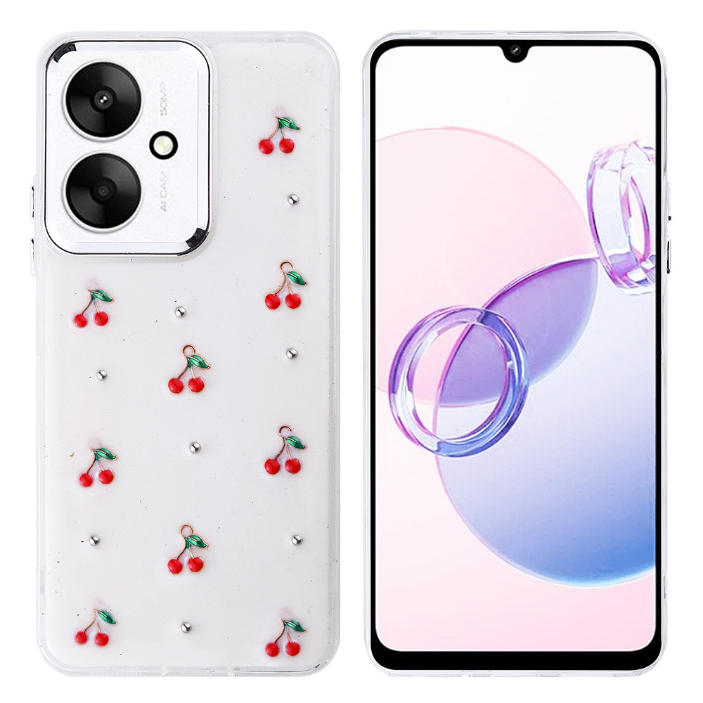 Xiaomi Poco C65 Uyumlu Kılıf Airbag Tasarımlı Simli Şeffaf Zore Kutup Kapak