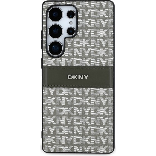 Samsung Galaxy S25 Ultra Uyumlu Kılıf DKNY Orjinal Lisanslı Kartlıklı 3D Yazılı Repeat Texture Pattern Kapak