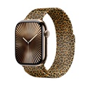 Apple Watch 42mm Uyumlu Zore KRD-01 Leopar Desenli Metal Kordon
