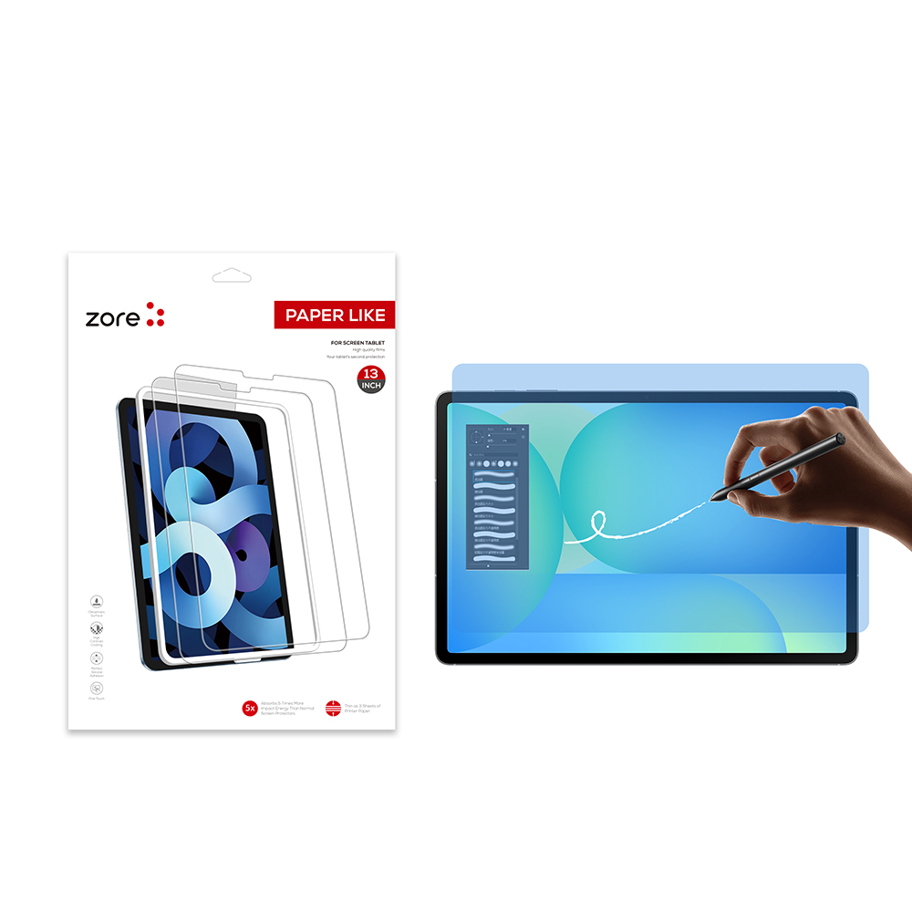 Samsung Galaxy Tab S10 FE Plus Uyumlu Kağıt Hisli Mat ​​​​​​​​​​​​​​​Zore Paper-Like Ekran Koruyucu
