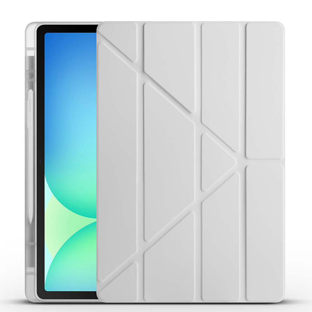 Samsung Galaxy Tab S10 Uyumlu FE Plus Kılıf Zore Tri Folding Kalem Bölmeli Standlı Kılıf