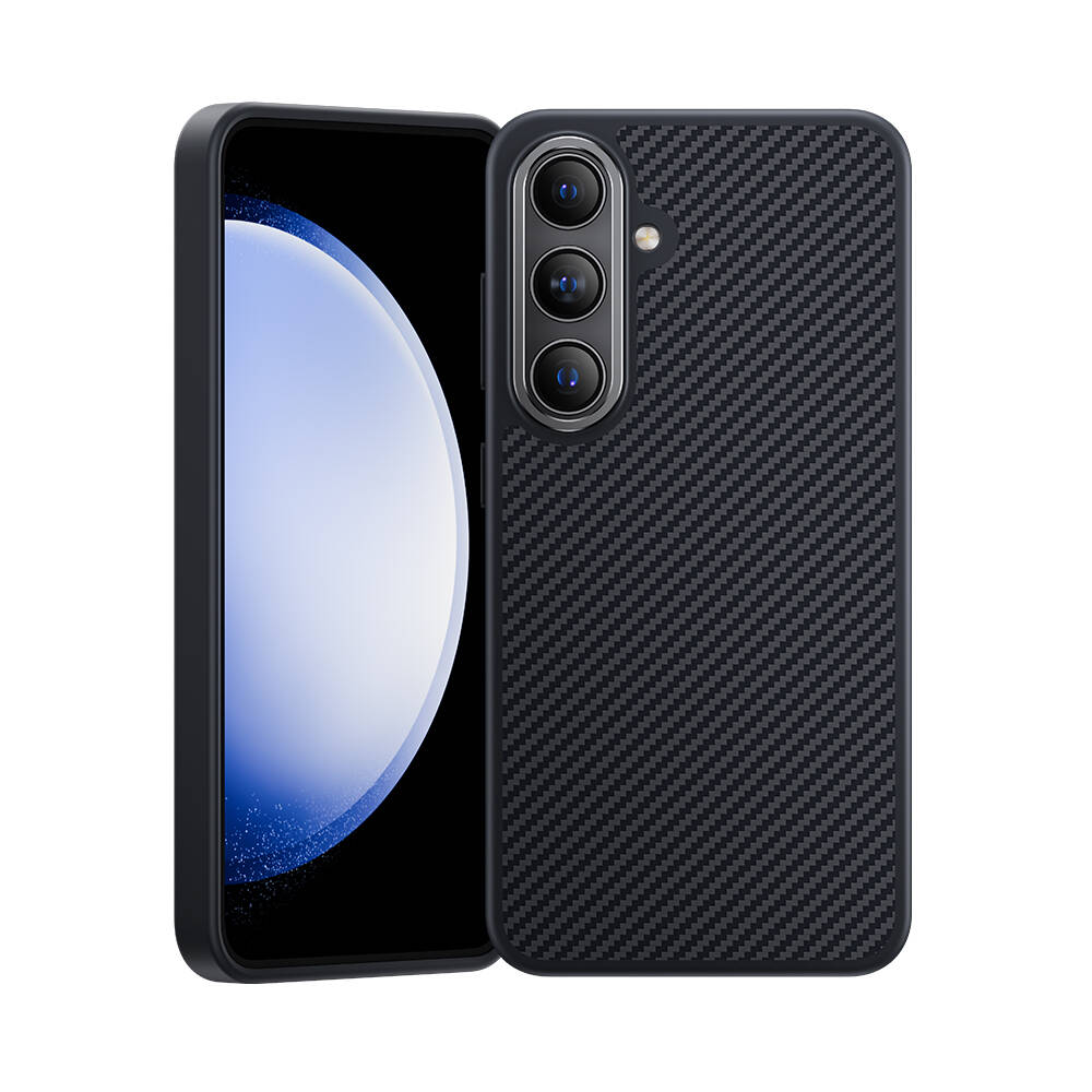 Samsung Galaxy S25 Plus Uyumlu Kılıf Karbon Fiber M-safe Şarj Özellikli Benks Hybrid ArmorPro 600D Kevlar Kapak