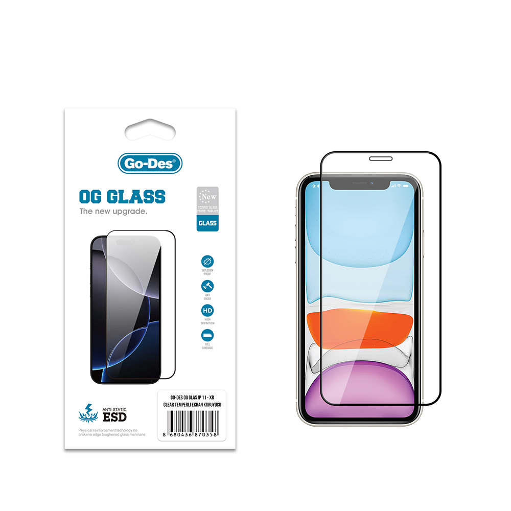 Apple iPhone 11 Uyumlu Go Des OG Glass Antistatik Temperli Cam Ekran Koruyucu