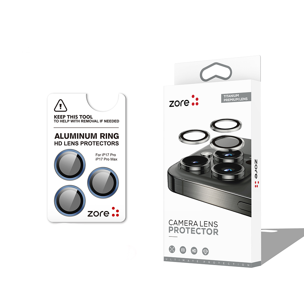 Apple iPhone 17 Pro Zore CL-12 Premium Safir Parmak İzi Bırakmayan Anti-Reflective Kamera Lens Koruyucu