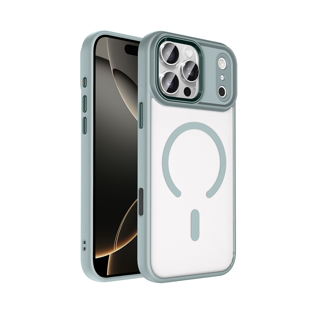 Apple iPhone 17 Pro Kılıf Wireless Şarj Özellikli Zore Krom M-safe Silikon Kapak