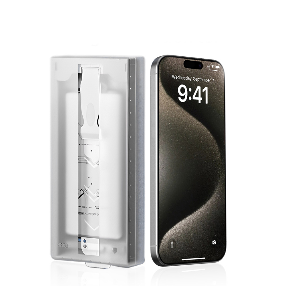 Apple iPhone 14 Uyumlu Zore 3D Oliv HD Temperli Cam Ekran Koruyucu + Kolay Uygulama Aparatı