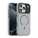 Apple iPhone 17 Pro Kılıf Mat Arka Yüzey Wireless Şarj Özellikli Zore Flet M-safe Kapak