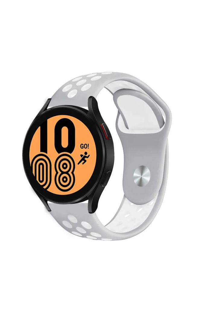 Samsung Gear S2 (20mm) Uyumlu Kordon Silikon Esnek Yumuşak Delikli Spor KRD-02 Kayış