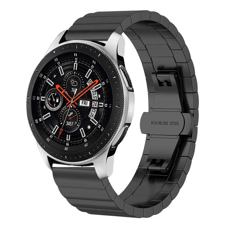 Samsung Gear S3 (22mm) Uyumlu Kordon Metal Seramik Şık KRD-16 Kayış