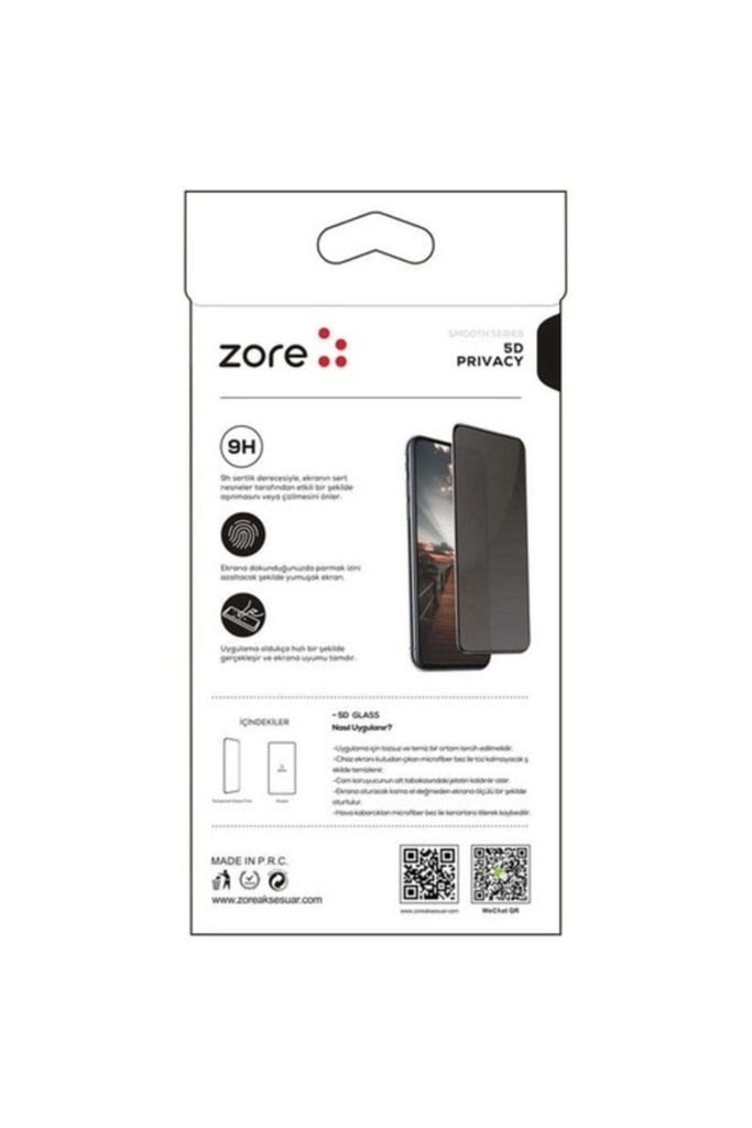 Oppo A91 Uyumlu Zore New 5D Privacy Temperli Ekran Koruyucu