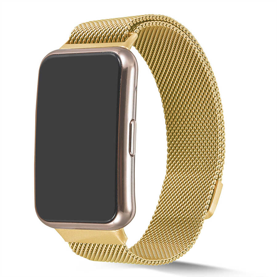 Huawei Watch Fit Uyumlu Kordon Hasır Metal Mıknatıslı Örgü Zore KRD-01 Kayış