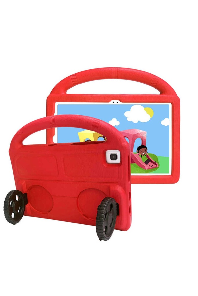 Samsung Galaxy T720 Tab S5E Uyumlu Zore Wheel Car Tekerlek Standlı Tablet Eva Silikon Kılıf