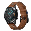 Huawei Watch GT 3 46mm Uyumlu Kordon Deri Dikişli Luxury KRD-19 Kayış