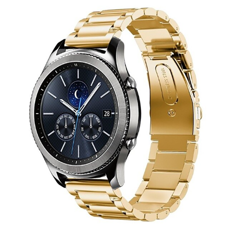 Huawei Watch GT 3 42mm 20mm Uyumlu Kordon Paslanmaz Metal Baklalı Tasarım KRD-04 Kayış