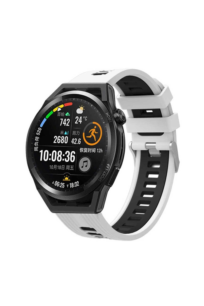 Samsung Galaxy Watch 42mm Uyumlu Kordon Silikon Çift Renkli Sportif KRD-55 Kayış