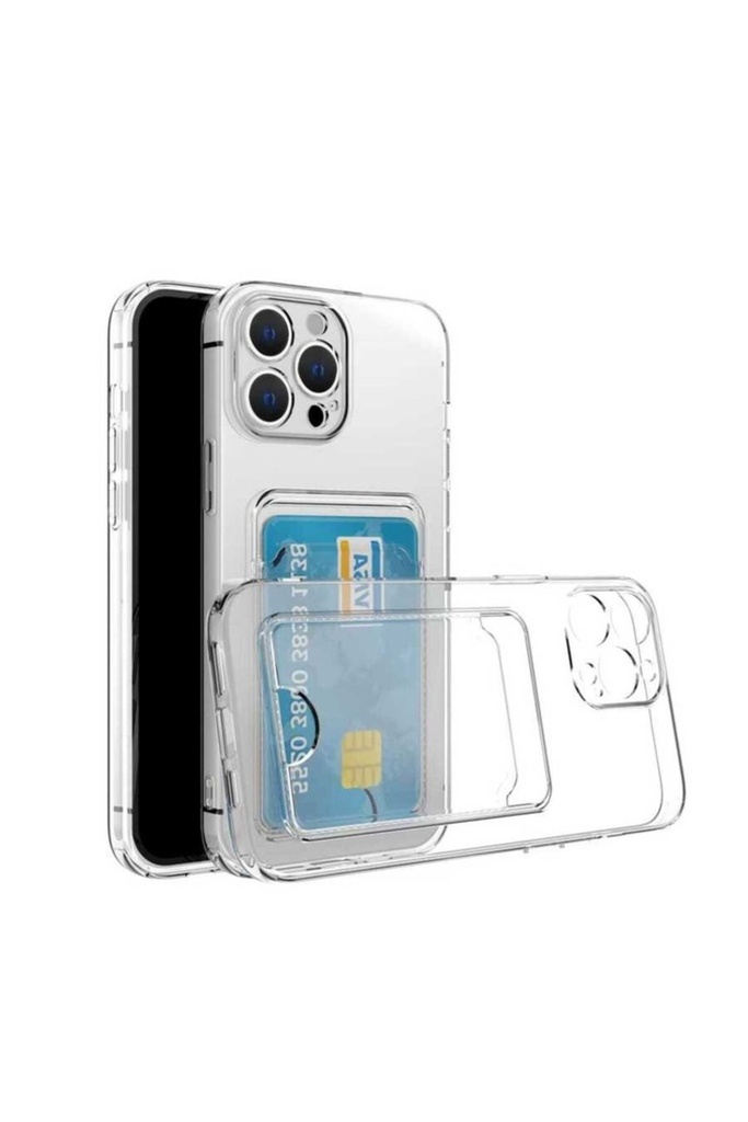 Apple iPhone 11 Pro Uyumlu Kılıf Kartlıklı Şeffaf Zore Setra Clear Silikon Kapak