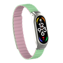 Xiaomi Mi Band 7 Uyumlu Kordon Suni Deri Baklalı Mıknatıslı KRD-69 Kayış
