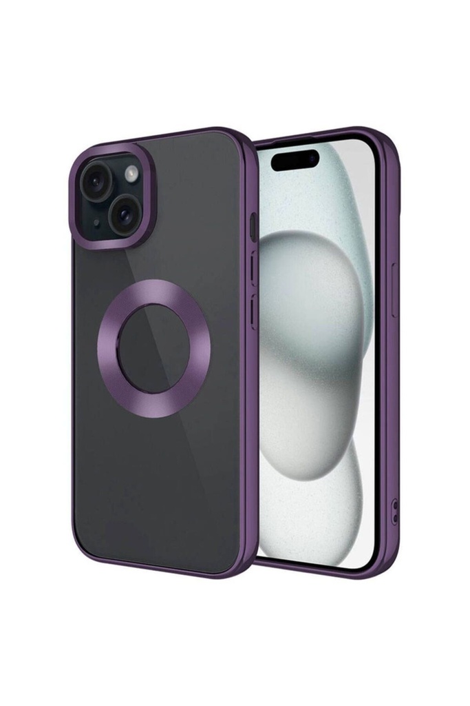 Apple iPhone 15 Plus Uyumlu Kılıf Tek Kamera Çerçeveli Logo Gösteren Zore Omega Kapak
