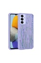 Samsung Galaxy M23 Uyumlu Kılıf Simli Desenli Kamera Korumalı Parlak Zore Popy Kapak