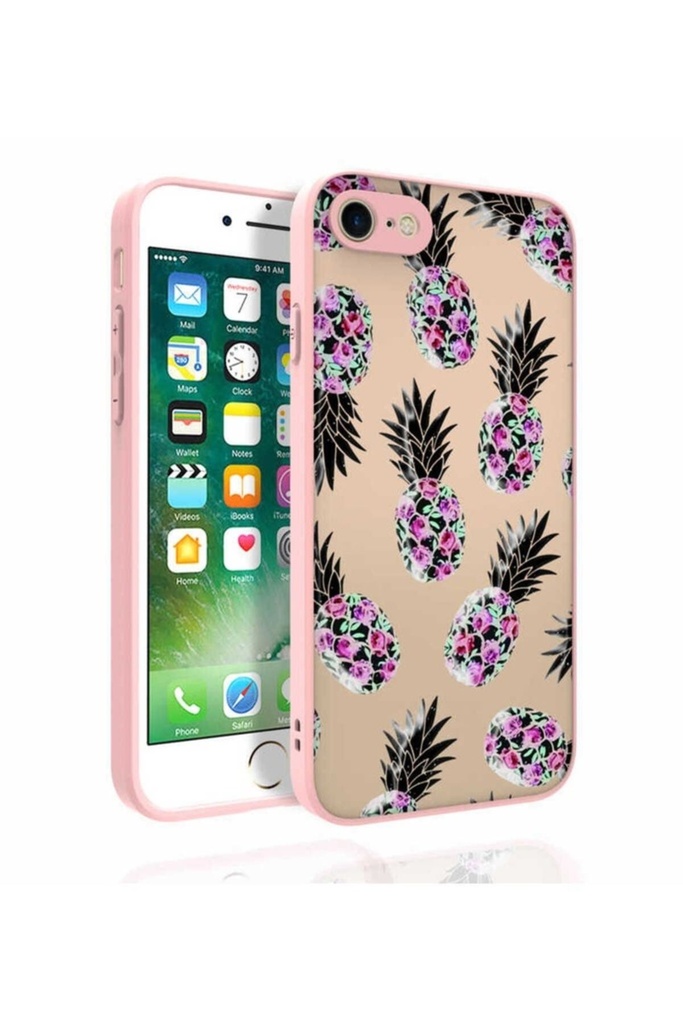 Apple iPhone 7 Uyumlu Kılıf Desenli Kamera Korumalı Parlak Zore Nora Kapak