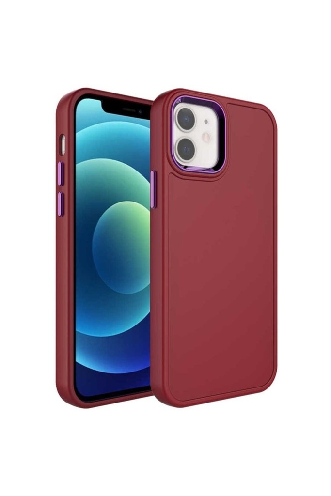 Apple iPhone 11 Uyumlu Kılıf Metal Çerçeve ve Buton Tasarımlı Sert Zore Botox Kapak