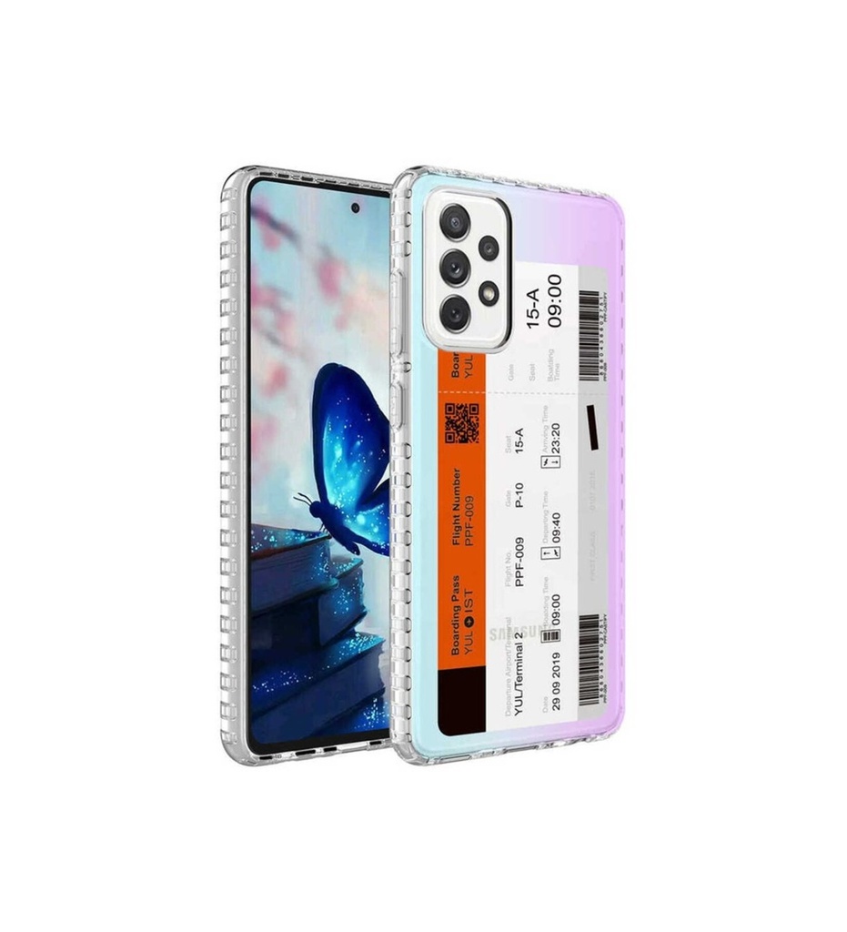 Samsung Galaxy A53 5G Uyumlu Kılıf Airbag Kenarlı Renkli Desenli Silikon Zore Elegans Kapak