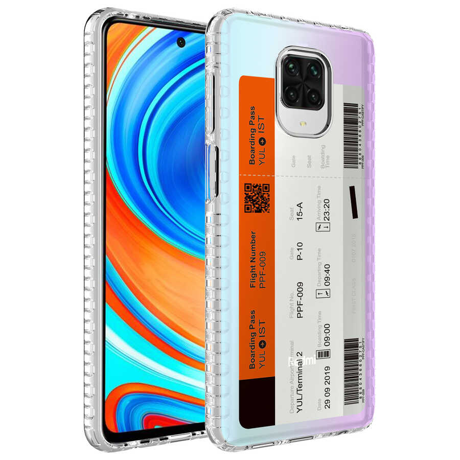 Xiaomi Redmi Note 9S Uyumlu Kılıf Airbag Kenarlı Renkli Desenli Silikon Zore Elegans Kapak