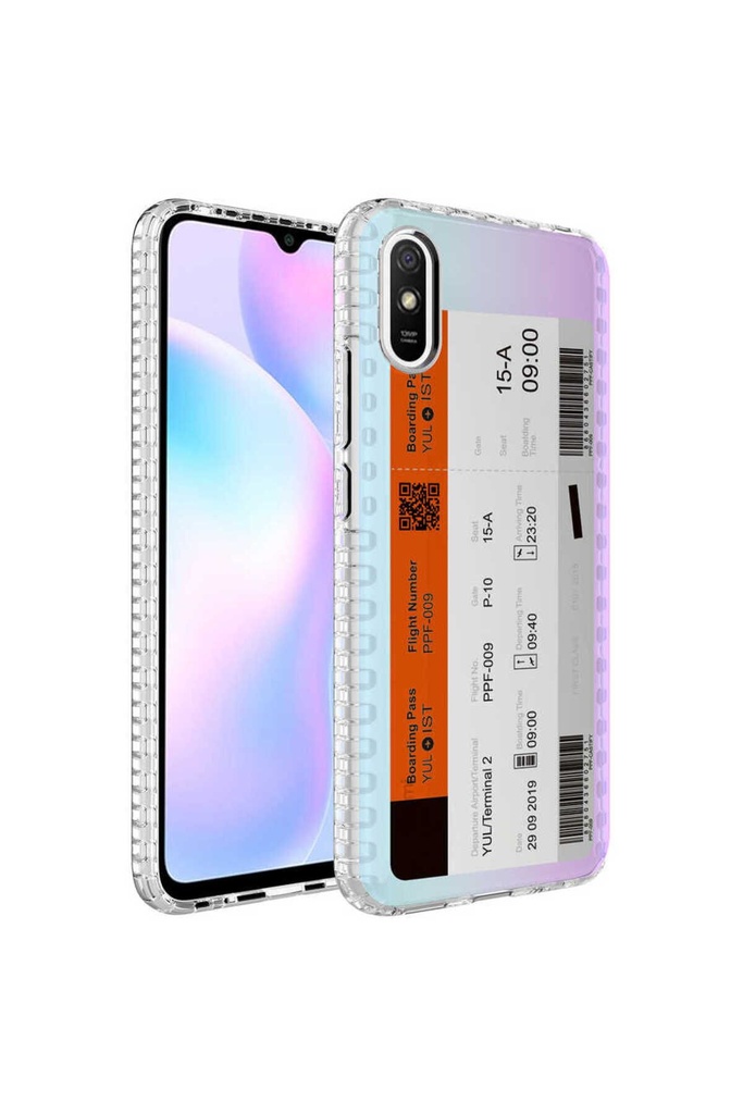 Xiaomi Redmi 9A Uyumlu Kılıf Airbag Kenarlı Renkli Desenli Silikon Zore Elegans Kapak