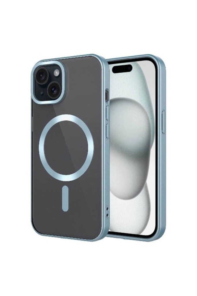 Apple iPhone 15 Plus Uyumlu Kılıf Mat Tasarımlı M-safe Wireless Şarj Özellikli Zore Mat Setro Kapak