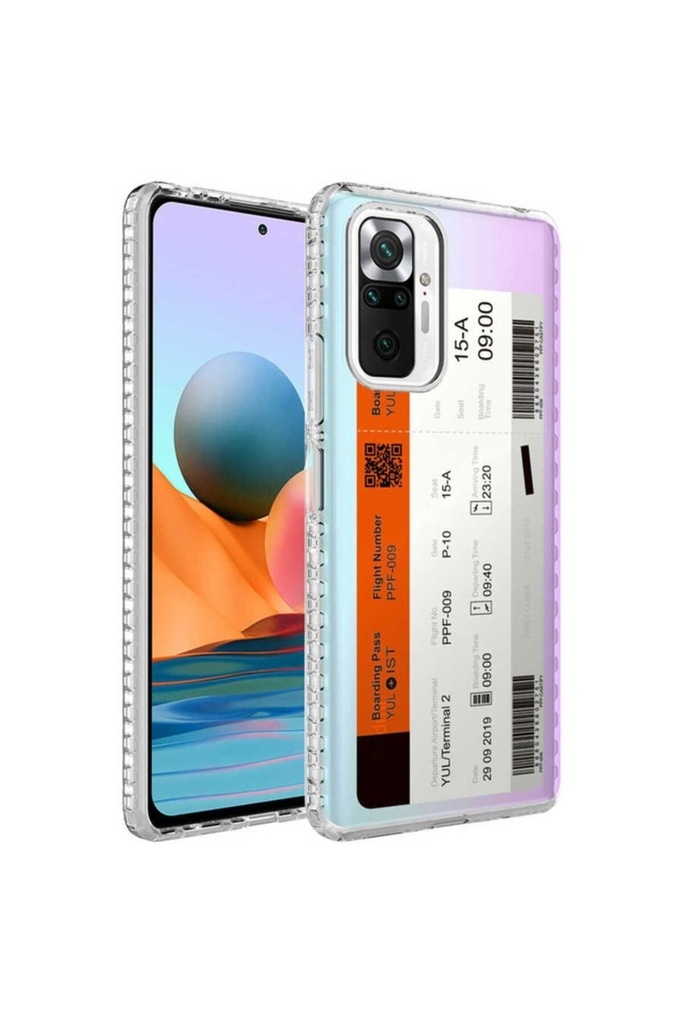 Xiaomi Redmi Note 10 Pro Uyumlu Kılıf Airbag Kenarlı Renkli Desenli Silikon Zore Elegans Kapak