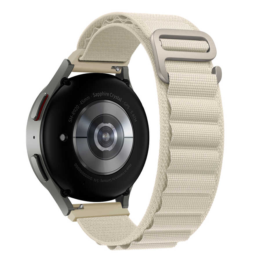 Huawei Watch GT 3 46mm 22mm Uyumlu Kordon Alpine Hasır Örgü Zore KRD-74 Kumaş Kayış