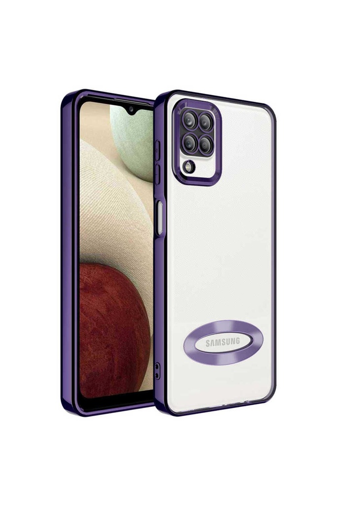 Samsung Galaxy M12 Uyumlu Kılıf Kamera Korumalı Logo Gösteren Zore Omega Kapak