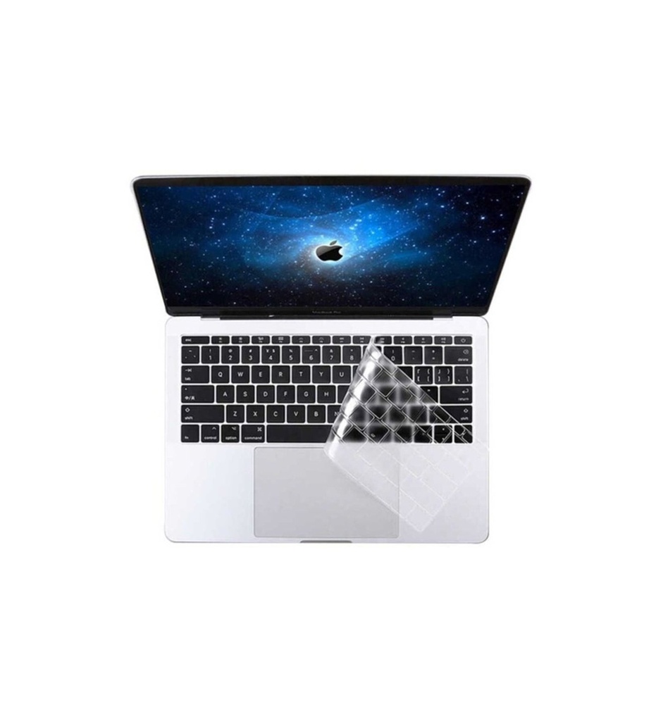 Apple Macbook 16' Touch Bar Uyumlu A2141 Zore Klavye Koruyucu Şeffaf Silikon Ped