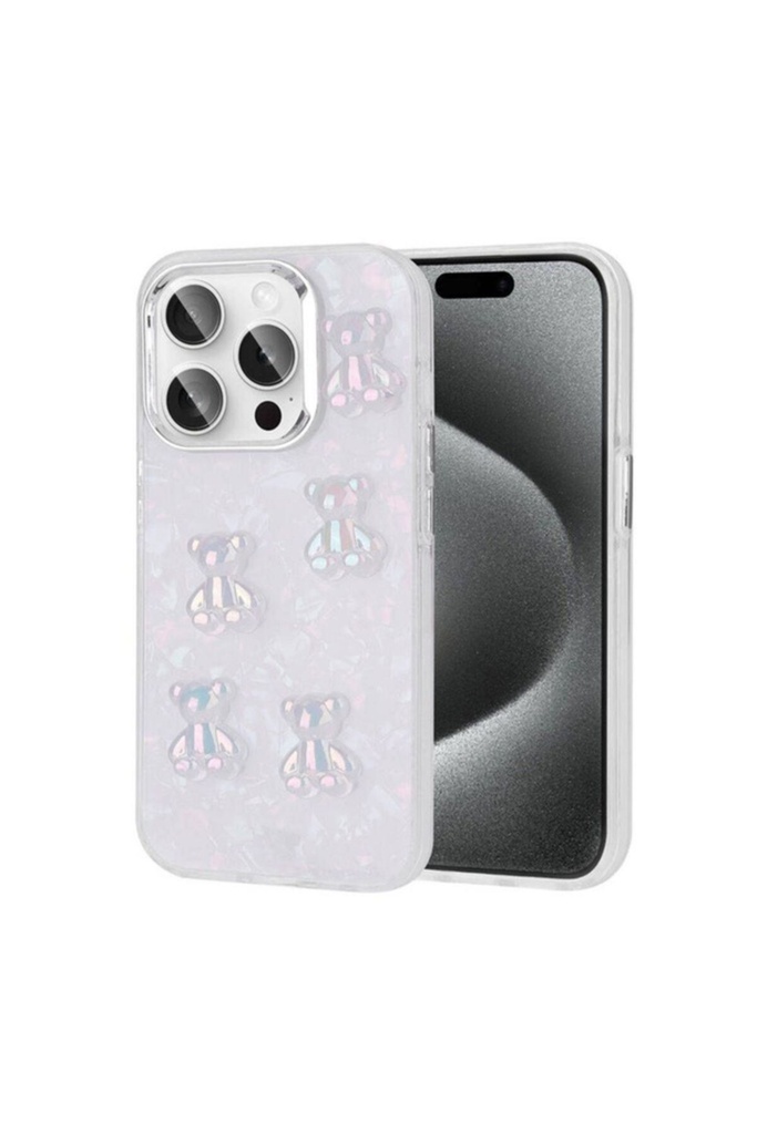 Apple iPhone 15 Pro Max Uyumlu Kılıf Kabartma Figürlü Parlak Zore Eralli Silikon Kapak