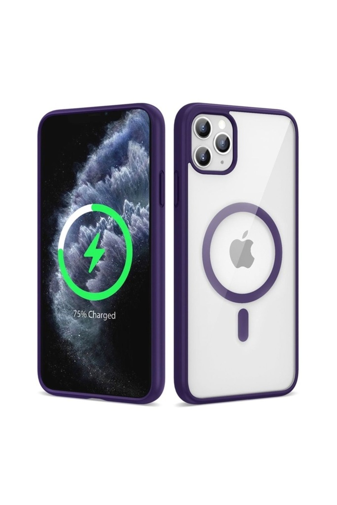 Apple iPhone 11 Pro Uyumlu Kılıf M-safe Wireless Şarj Özellikli Silikon Zore Ege Kapak