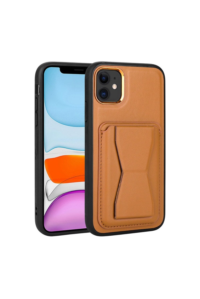 Apple iPhone 11 Uyumlu Kılıf Kartlıklı Standlı ​Pu Deri Zore Memo Kapak