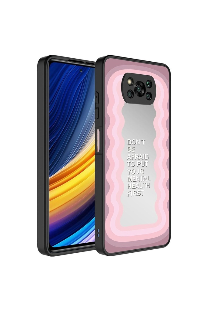 Xiaomi Poco X3 Uyumlu Kılıf Aynalı Desenli Kamera Korumalı Parlak Zore Mirror Kapak