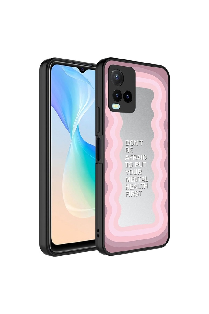 Vivo Y33S Uyumlu Kılıf Aynalı Desenli Kamera Korumalı Parlak Zore Mirror Kapak