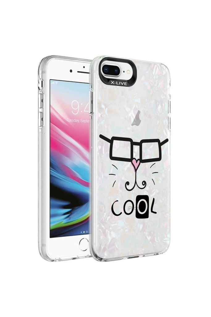 Apple iPhone 7 Plus Uyumlu Kılıf Mermer Desenli Zore Marbello Kapak