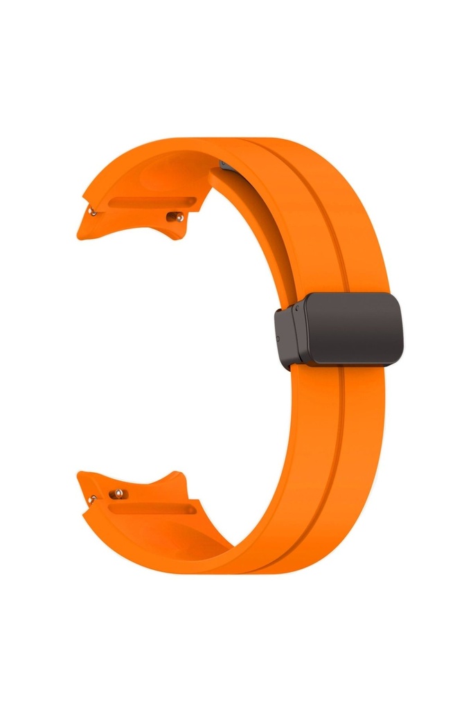 Samsung Galaxy Watch 4 Classic 42mm Uyumlu Kordon Silikon Metal Mıknatıslı Toka Zore KRD-84 Kayış