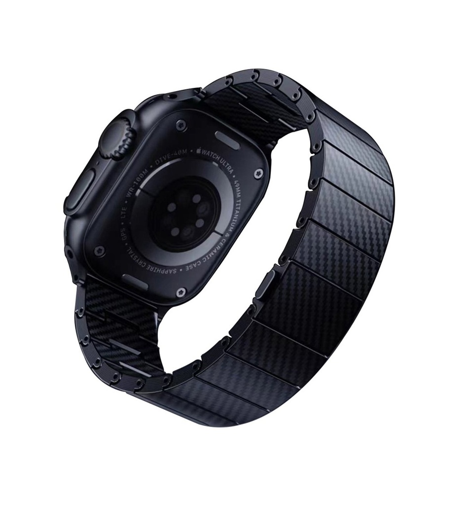 Apple Watch 38mm Uyumlu Kordon Karbon Fiber 600D Zore KRD-90 Kayış