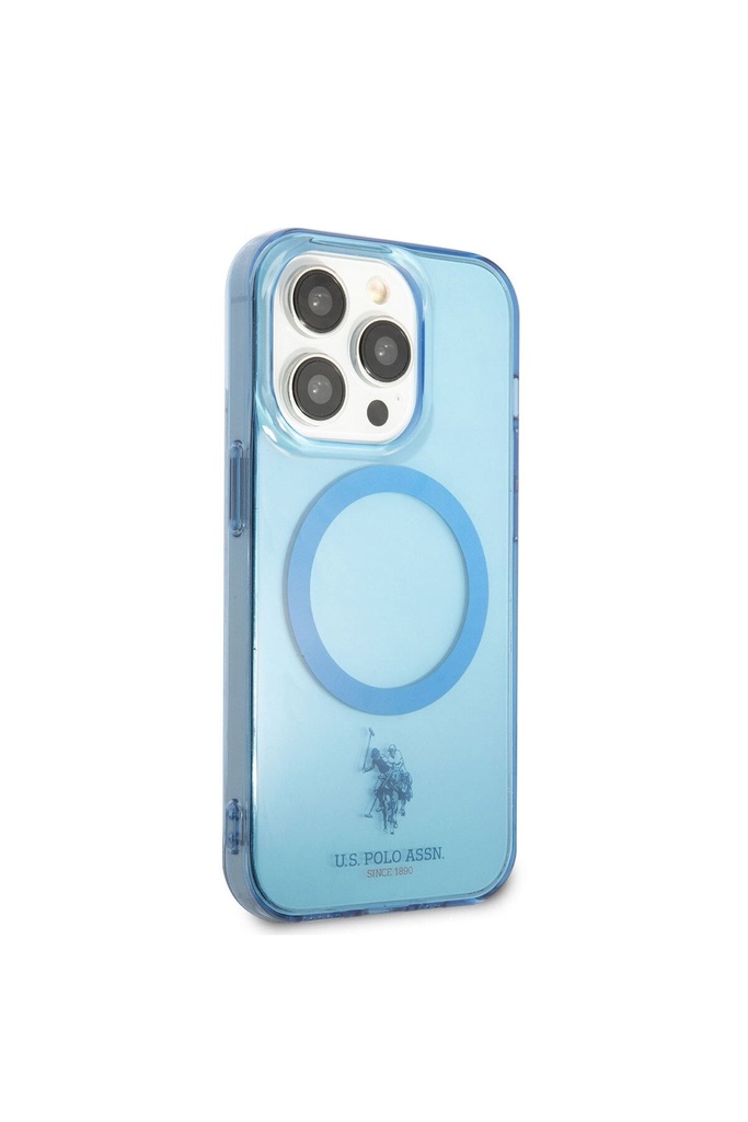 Apple iPhone 14 Pro Max Uyumlu Kılıf U.S. POLO ASSN. M-safe Şarj Özellikli Transparan Tasarım Kapak